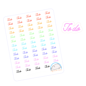 Motivational To Do Planner Stickers - Colorful Script Font Text for Scrapbooking, Journaling, and Crafting