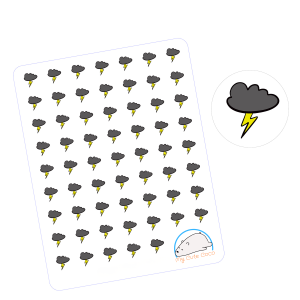 Adorable Thunder and Rainy Cloud Planner Stickers | Weather Themed Decorations for Scrapbooking, Crafting, and Journaling