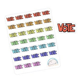 Colorful Vote Planner Stickers | Election Day Accessories for Creative Projects, Scrapbooks, Organizers, and Journals