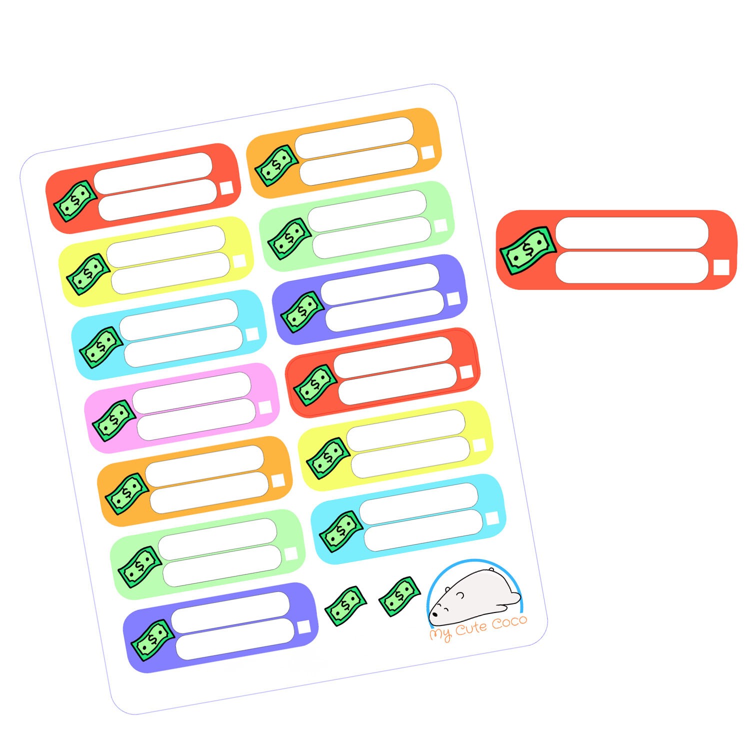 Colorful Income Tracker Planner Stickers |Budgeting Essentials for Organization & Projects