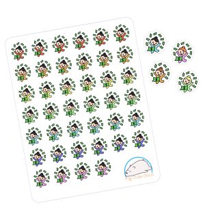 Cute Customizable Girl Planner Stickers | Money-themed Small Icons for Diaries, Organizers, Scrapbooks, and Journals