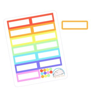 Rainbow Quarter Box Planner Stickers |Colorful Blank Boxes for Daily Organizing & Scrapbooking