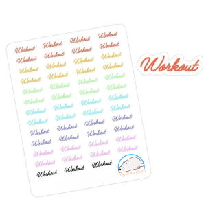 Workout Planner Stickers - Script Font Text Decals for Fitness Enthusiasts, Gym Trackers, Diaries, and Scrapbooks
