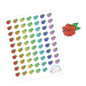 Colorful Mini Rose Planner Stickers | Decorative Organizing Decors for Scrapbooks, Crafts, and Journals