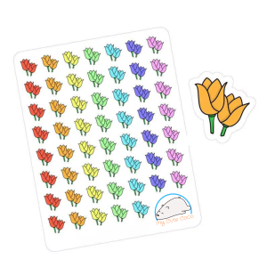 Colorful Tulips Planner Stickers | Floral Decals for Scrapbooks, Organizers, Journals, Crafts, and Diaries
