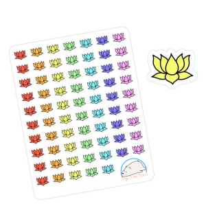 Colorful Lotus Planner Stickers | Plant Decals for Nature Lovers, Journals, Diaries, Crafts, and Creative Projects