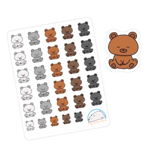 Adorable Peek-a-Boo Bear Planner Stickers | Gadgets & Water Bottle Designs