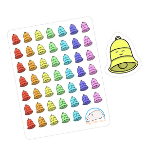 Adorable Bell Planner Stickers | Cute Icons for Scrapbooks, Journals, Crafts, and Creative Projects