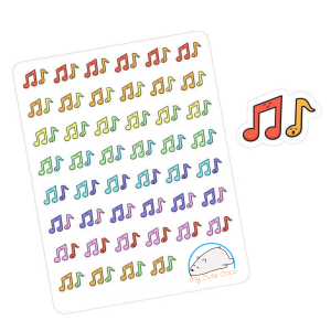 Colorful Music Notes Planner Stickers | Cute Scrapbooking Icons for Music Enthusiasts, Journals, and Crafts