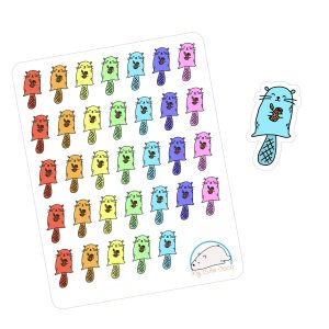 Adorable Beaver Planner Stickers | Kawaii Craft Icons for Scrapbooking & Journaling