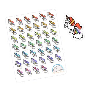 Adorable Unicorn Rainbow Fart Planner Stickers | Magical Creatures for Diaries, Scrapbooks, Journals, and Crafts
