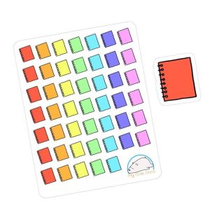Colorful Notebook Planner Stickers | School Supplies Decor for Students' Organizers, Scrapbooks, and Projects