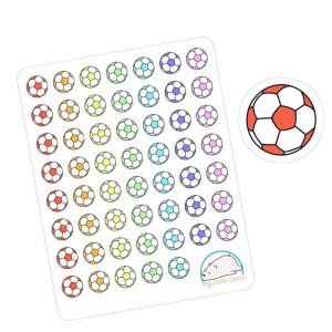 Colorful Soccer Ball Planner Stickers | Sports Icons for Journals, Scrapbooks, Organizers, & Projects