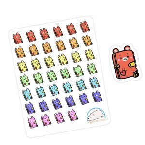 Cute Bear Planner Stickers | Adorable School Icons for Organizers, Diaries, Journals, and Creative Crafts