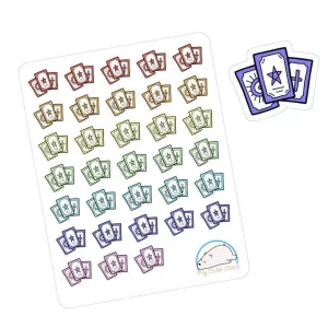Colorful Tarot Card Planner Stickers | Divination and Mystical Symbol Icons for Scrapbooks, Journals, and Crafts