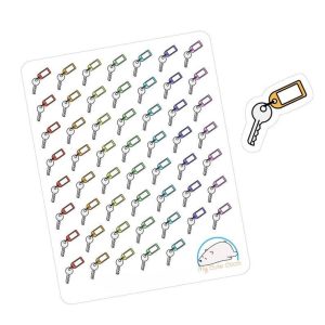 Colorful Key Planner Stickers | Adorable Icons for Scrapbooking, Crafting, Journaling, and Creative Projects