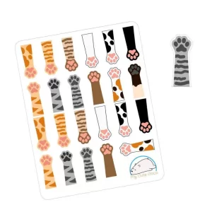 Cute Cat Paw Planner Stickers | Kawaii Pet-Themed Designs for Scrapbooks and Crafts