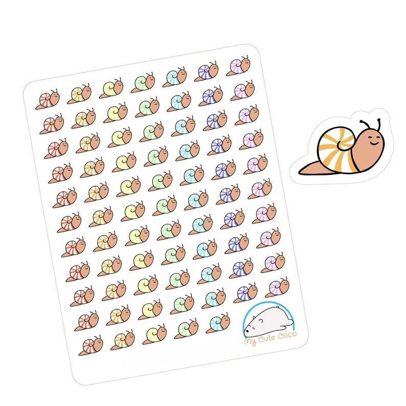 Adorable Snail Planner Stickers - Cute Animal Decorations for Journals, Scrapbooks, Creative Projects, and Diaries