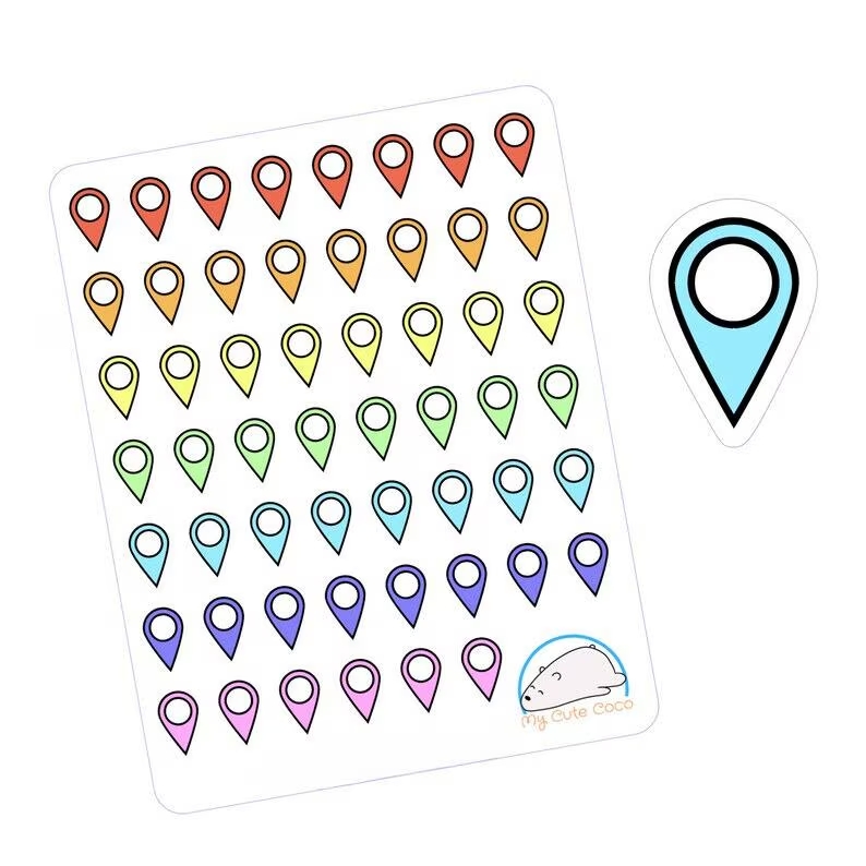 Cute 'You Are Here' Symbol Planner Stickers | Colorful Location Accessories for Diary, Scrapbooks, and Journals