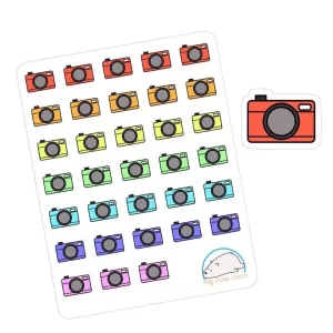 Adorable Camera Planner Stickers | Photography Icons for Camera Lovers, Crafts, Diaries, Scrapbooks, and Journals