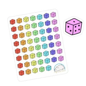 Colorful Dice Planner Stickers | Fun Gaming Decors for Organization, Scrapbooks, & Crafts