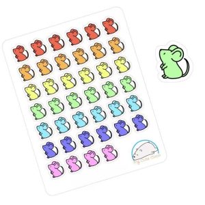 Adorable Mouse Planner Stickers - Cute Animal Icons for Creative Crafts, Diaries, Journals, Scrapbooks, and Projects