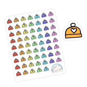 Cute Beanie Hat Planner Stickers | Colorful Clothing Icons for Scrapbooking & Crafting