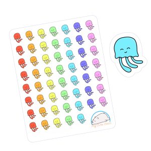 Cute Jellyfish Planner Stickers | Adorable Sea Animal Icons for Scrapbooks, Organizers, Diaries, Journals, and Crafts