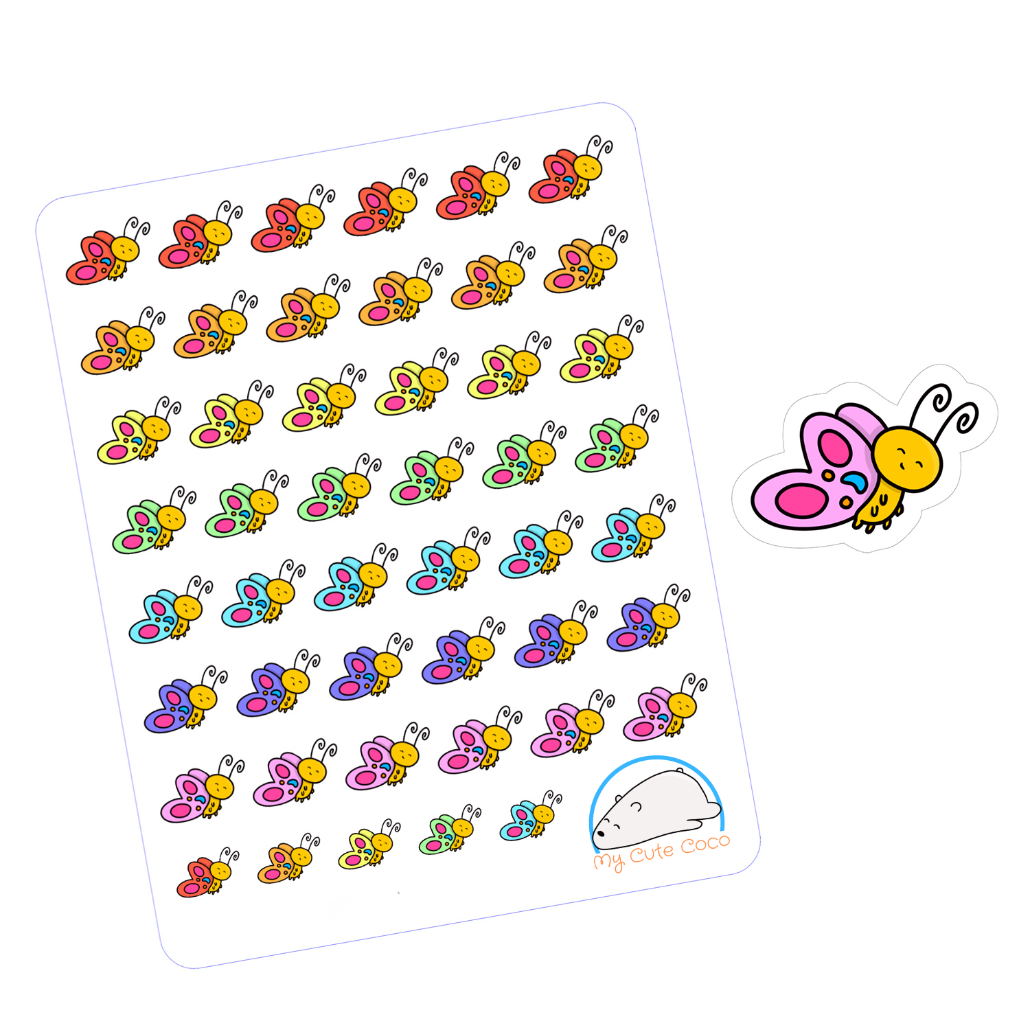 Adorable Butterfly Planner Stickers | Cute Insect Decals for Organization, Crafting, Scrapbooking, and Creative Projects