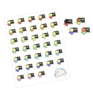 Cute Girl Online Shopping Planner Stickers | Adorable Chore Icons for Scrapbooks, Organizers, Journals, Diaries, and Crafts