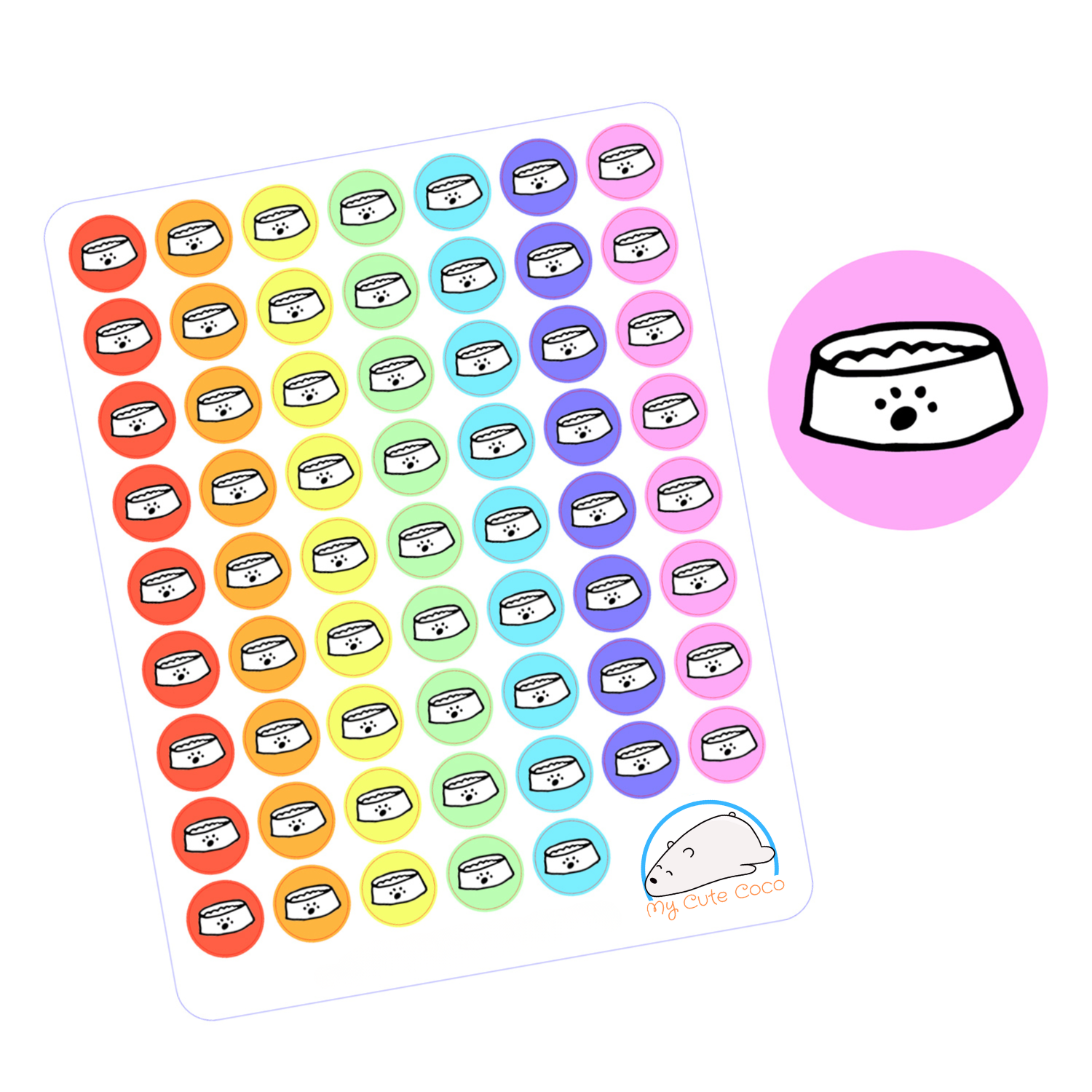 Cute Feed Pet Planner Stickers | Adorable Animal Feeder Icons for Scrapbooks, Organizers, Journals, and Creative Crafts