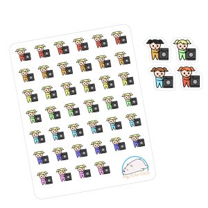 Cute Girl Laundry Planner Stickers | Adorable Chore Icons for Scrapbooks, Organizers, Journals, and Creative Crafts