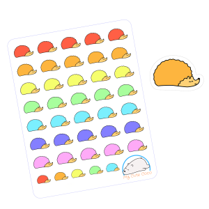 Adorable Hedgehog Planner Stickers | Cute Animal Icons for Scrapbooking, Journalling, and Creative Crafting