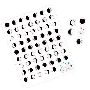 Moon Phases Planner Stickers | Gorgeous Celestial Icons for Scrapbooks, Organizers, Journals, and Projects