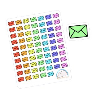 Colorful Envelope Planner Stickers | Creative School Supplies Icons for Scrapbooks, Journals, Diaries, and Calendars