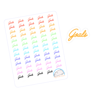 Creative Goals Word Planner Stickers | Colorful Font Decals for Scrapbooks, Organizers, Diaries, Journals, and Projects