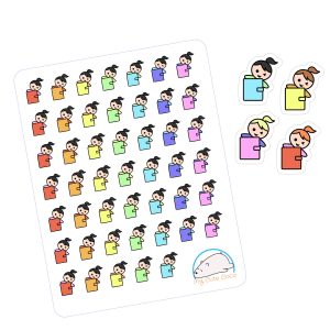 Adorable Planner Girl Journal Stickers | Cute Girl Icons for Scrapbooking, Planning, Organizing, and Creative Crafting