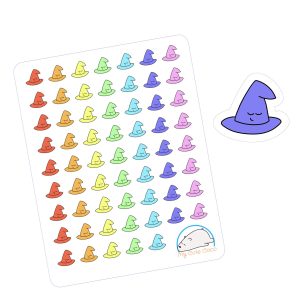 Adorable Witch Hat Planner Stickers | Cute Magical Objects for Scrapbooks, Diaries, Journals, and Creative Projects