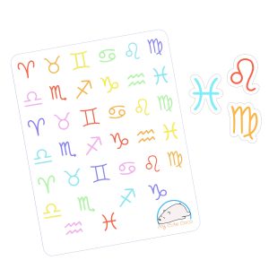 Colorful Astrological Signs Planner Stickers | Gorgeous Zodiac Symbol Icons for Scrapbooking, Organizing, and Crafting