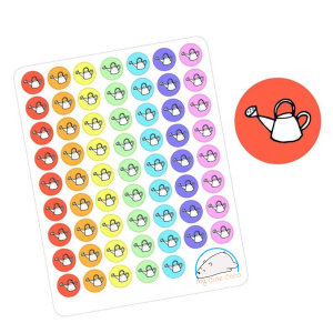 Cute Watering Can Planner Stickers | Adorable Household Chore Decals for Scrapbooking, Organizing, and Crafting