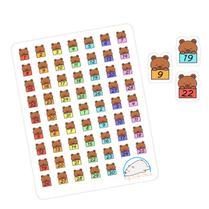 Adorable Peek-a-Boo Bear Date Covers Planner Stickers | Cute Countdown Icons for Scrapbooking, Organizing, Journaling, and Crafting