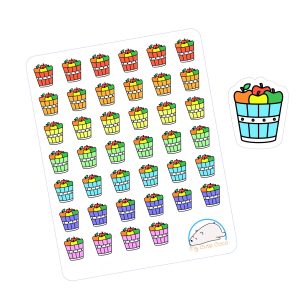 Adorable Apple Picking Planner Stickers | Cute Fruit Icons for Scrapbooks, Diaries, Journals, and Creative Projects