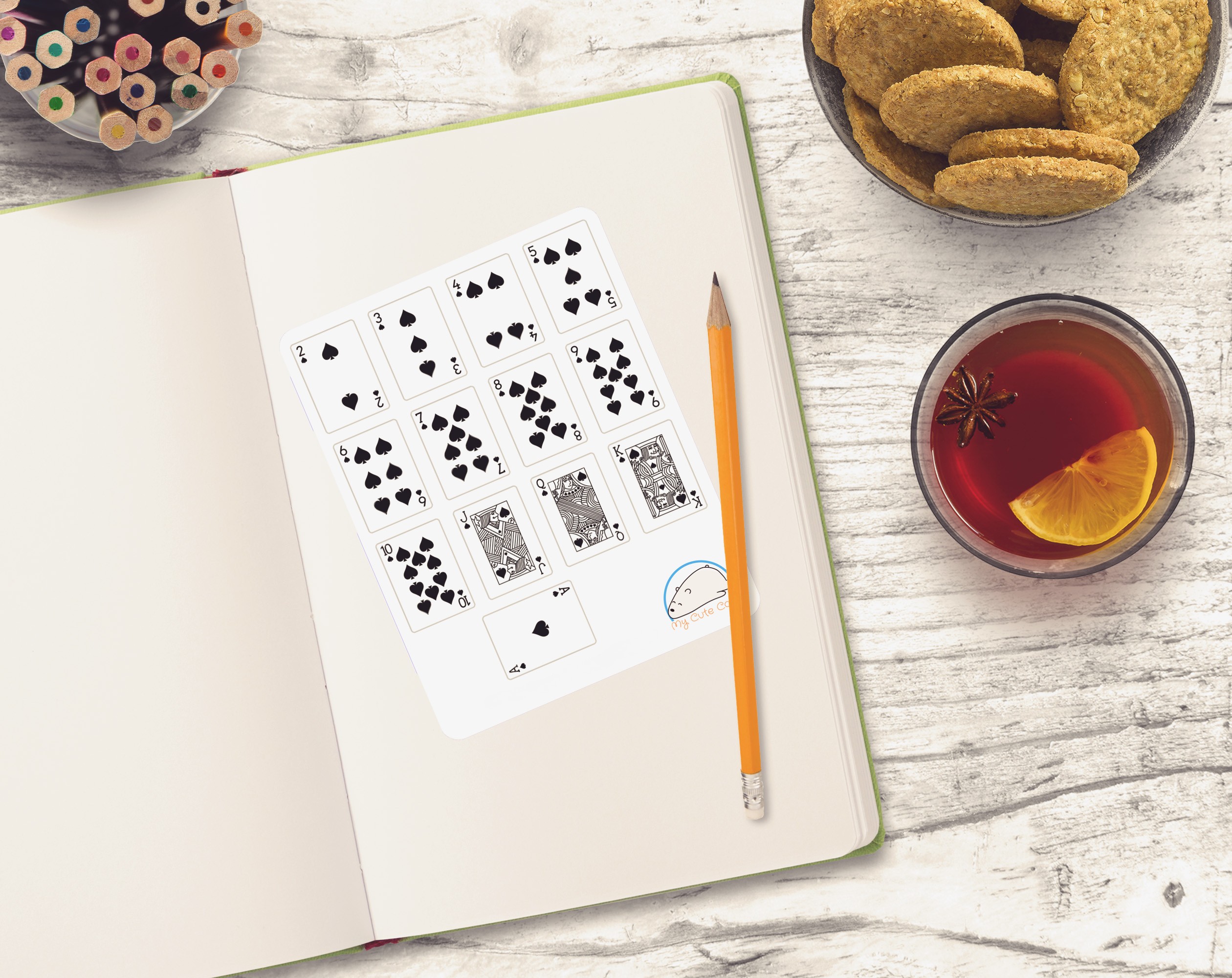 Spades Playing Card Planner Stickers | Gorgeous Card Suit for Scrapbooking, Journalling, and Creative Crafting
