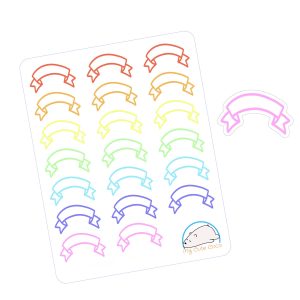 Adorable Banner Planner Stickers | Cute Stationery Decals for Scrapbooks, Organizers, Diaries, Journals, and Creative Projects