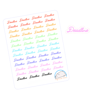 Creative Deadline Word Planner Stickers | Colorful Font Decals for Scrapbooks, Organizers, Journals, Diaries, and Crafts