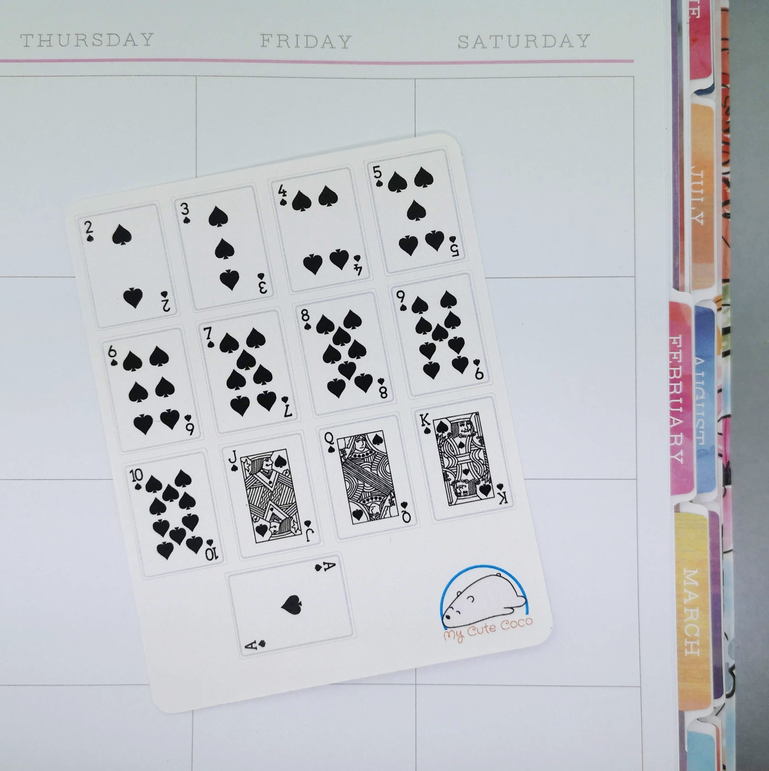 Spades Playing Card Planner Stickers | Gorgeous Card Suit for Scrapbooking, Journalling, and Creative Crafting - Image 2