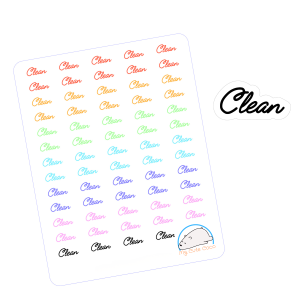 Colorful Clean Word Planner Stickers | Creative Font Icons for Scrapbooks, Organizers, Journals, and Creative Crafts