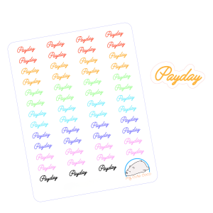 Cute Payday Word Planner Stickers | Creative Font Decals for Organizers, Planners, Scrapbooks, and Creative Crafts