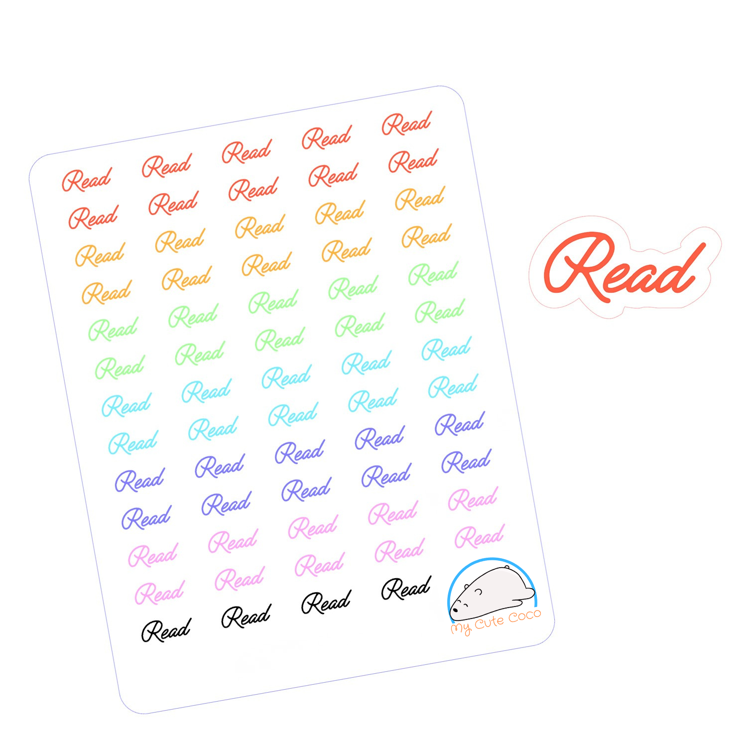 Creative Read Word Stickers | Cute Font Decals for Scrapbooking, Planning, Organizing, and Creative Crafting