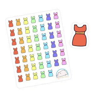Adorable Empire Dress Planner Stickers | Cute Clothing Icons for Scrapbooks, Organizers, Diaries, Journals, and Projects